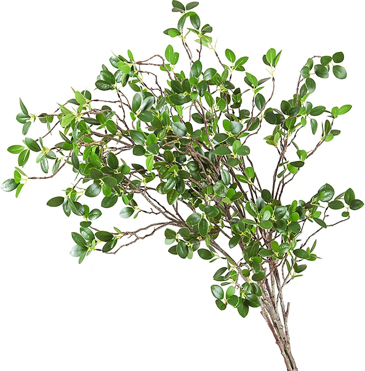 43" Artificial Greenery Stems Plants Faux Leaf Green Eucalytus Branches Ficus Twig Fern Fake Green Bushes Shrubs for Home Party Wedding Decoration 20"D x 12"W x 43"H (4 Pack)